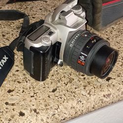 Pentax ZX-50 Film Camera with Lens and Bag