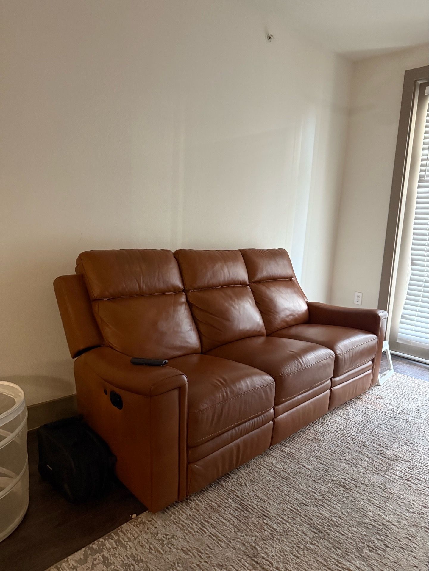 Leather brown couch
