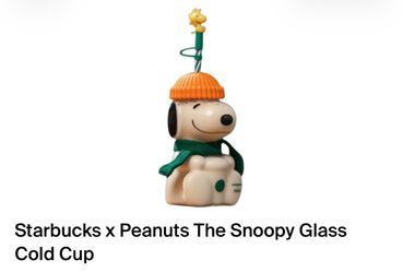 Starbucks Peanuts The Snoopy Glass Cold Cup
