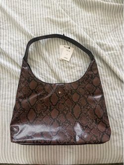snake brown shoulder bag