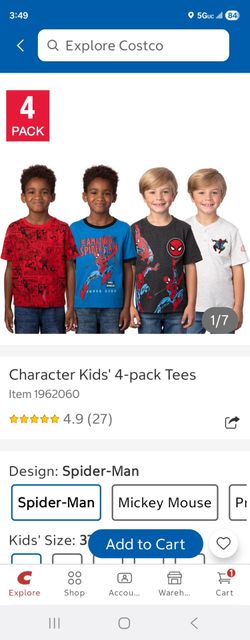 Boys 4 Spiderman shirts