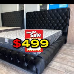 Queen Black Euro Plain With Ortho Matres!!