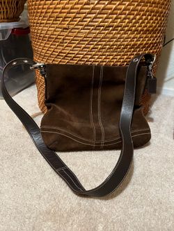Suede brown Coach purse