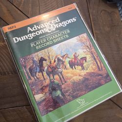 Advanced Dungeons & Dragons Player Character Record Sheets REF2 TSR AD&D 2E Pad