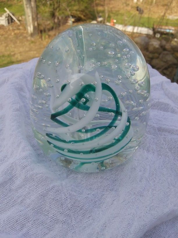 Penfolio Art Glass Paperweight Pen Holder Bellicante Bubbles