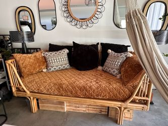 Bamboo Rattan Daybed with Mattress