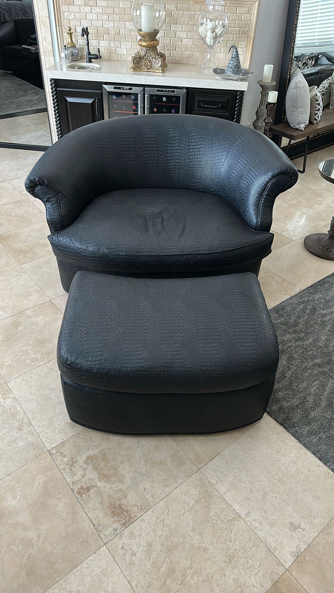 Swivel Chair And Ottoman
