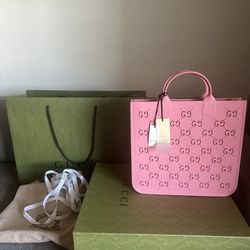 Gucci Rubber GG Tote Pink