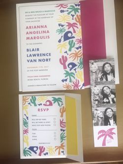 Colorful wedding invitations