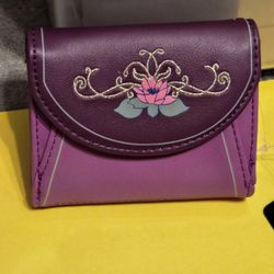 Disney Princess Tiana's Palace Wallet Flap Embroidered Detailing Magnetic Closure