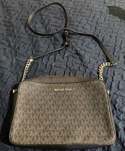 Michael Kors Black Logo-Print Chain Strap Crossbody