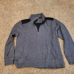 Mens Medium Threads 4 Thought Gray pullover fleece with collar Lot 05