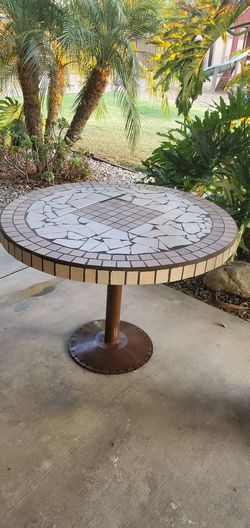 Patio ceramic table.