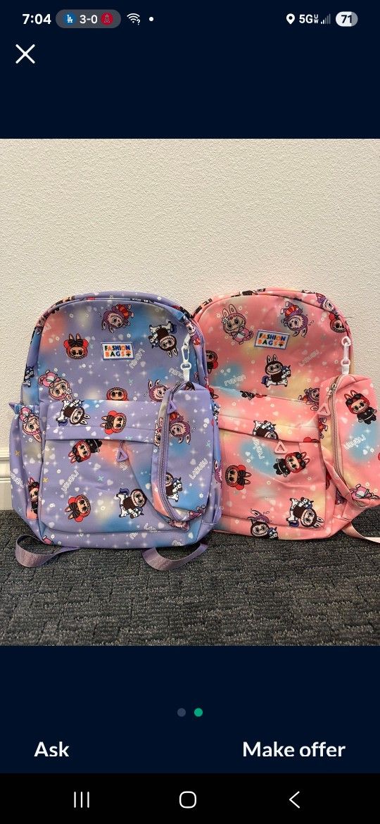 New Labubu Backpacks $25 Each