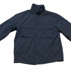 Old Navy Men’s Dark Grey Water Resistant Nylon Snap Front Pocketed Shirt Jacket