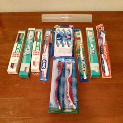 BRAND NEW IN PACKAGES FAMILY TOOTHBRUSH TOOTH CARE BULK SET OF 11 ITEMS 