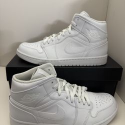 🔥 Jordan 1 Mid “Triple White” – Size 10M – $85 – OG Box Included 