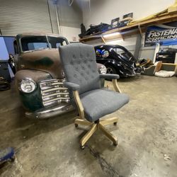  Boss Executive Office Chair Gray Denim Fabric