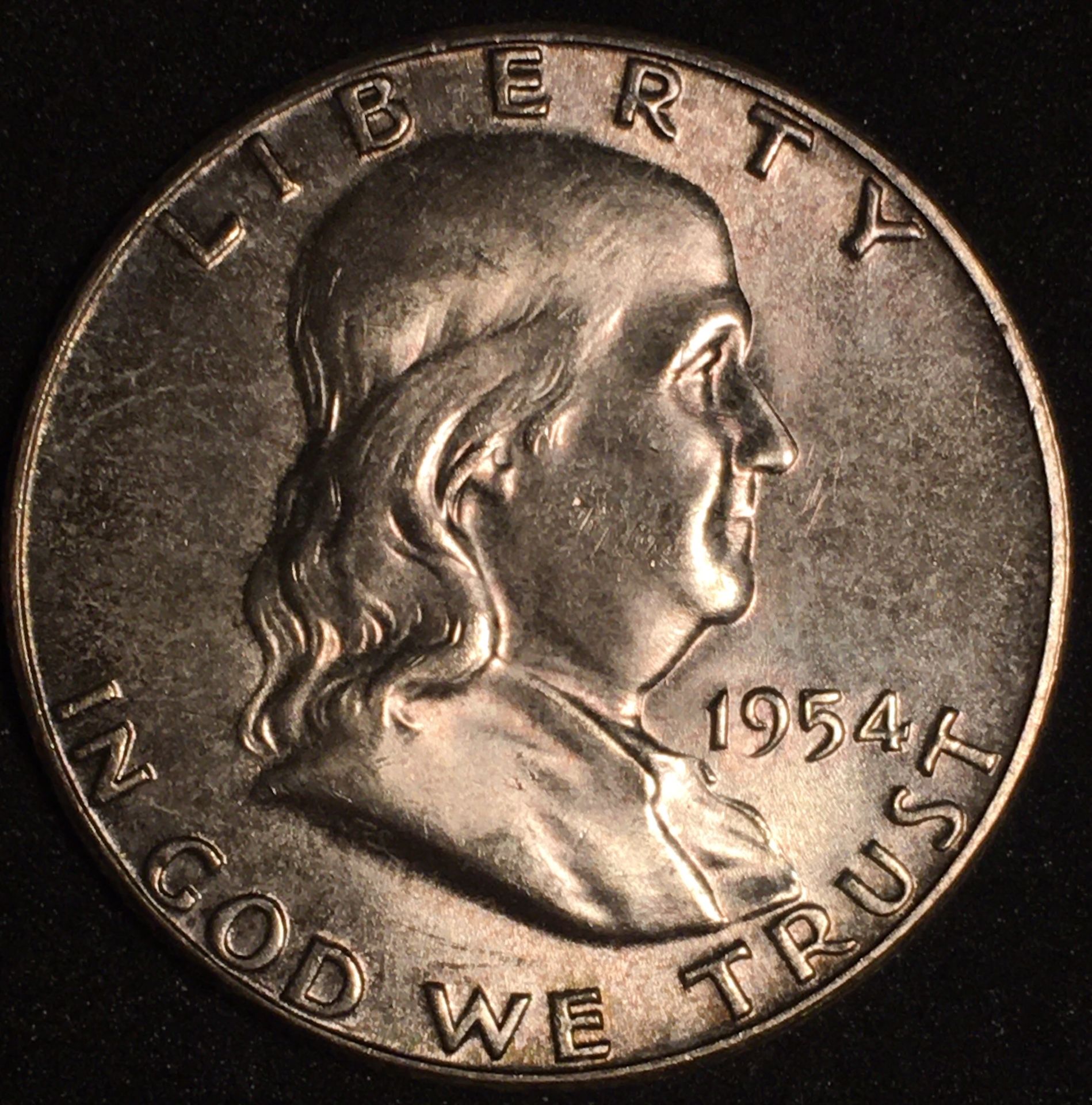 Silver 1954 Franklin Half Dollar 
