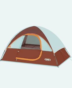 7 ft. x 5 ft. Orange 2 Person Outdoor Portable Waterproof Windproof Camping Tent with Rainfly