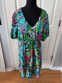 Lilly Pulitzer Chiara Tiered Multi Tropical dress size XL
