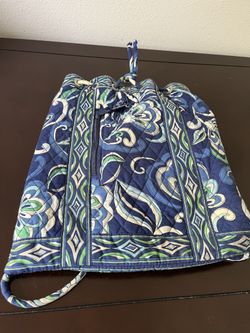 Vera Bradley Drawstring Backpack, Mediterranean Blue, $20