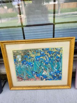 Vincent van Gogh “Irises” Framed Art Print Gold Frame Wall Decor