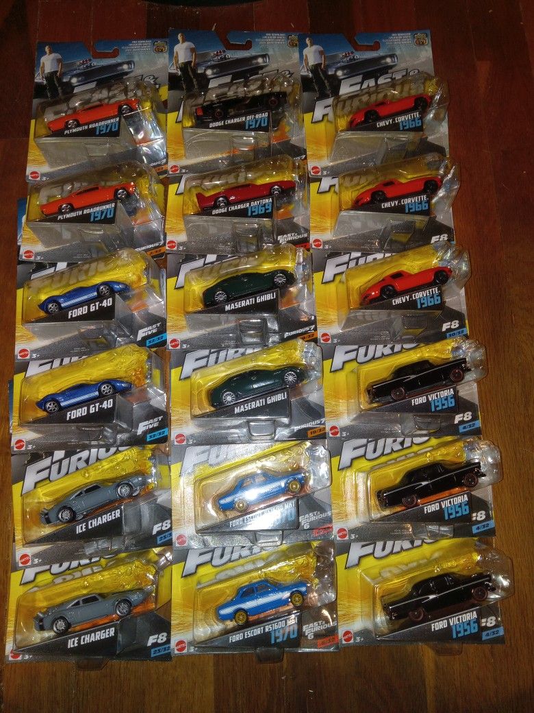 Lot Of 18 Mattel Fast And Furious 1/55 Scale Diecast.