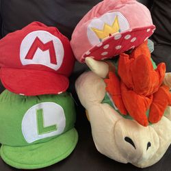 Super Mario Brother Cosplay Costume Hat Hallowee Mario Luigi Princess Peach Bowser