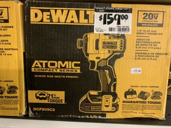 Dewalt 20V Atomic brushless impact kit.