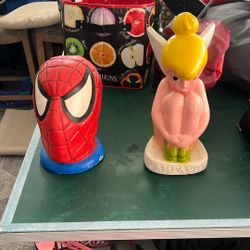 Spider-Man Piggy Bank Vintage Ceramic