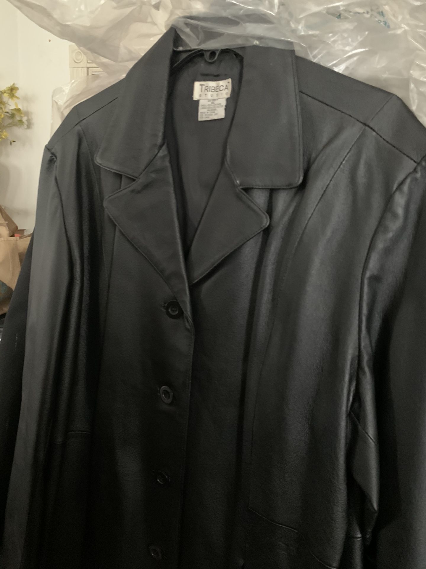 Leather jacket blazer