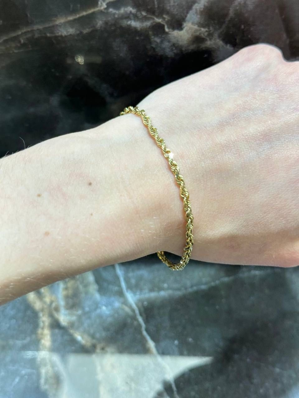 10k yellow gold rope bracelet