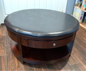 Magnussen Round Cocktail / Coffee Table with Storage