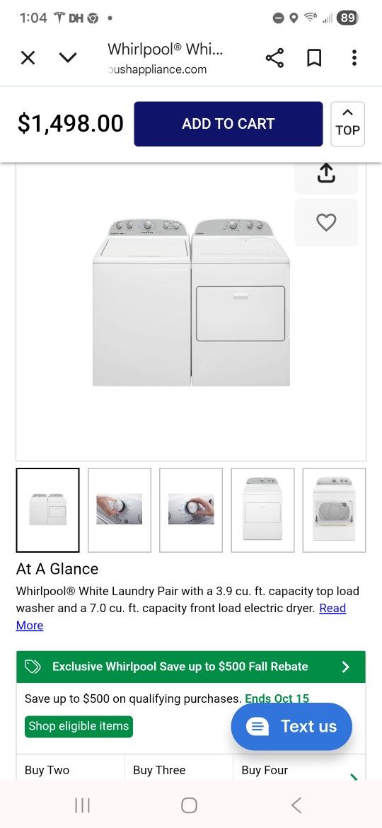 New Whirlpool Washer And Dryer 
