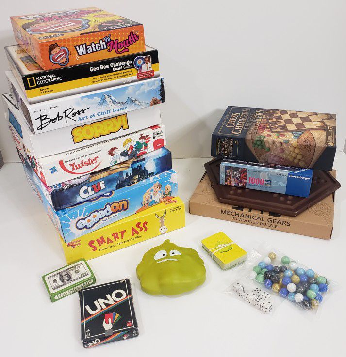 Lot Of Modern Board Games, Card Games And Puzzles 