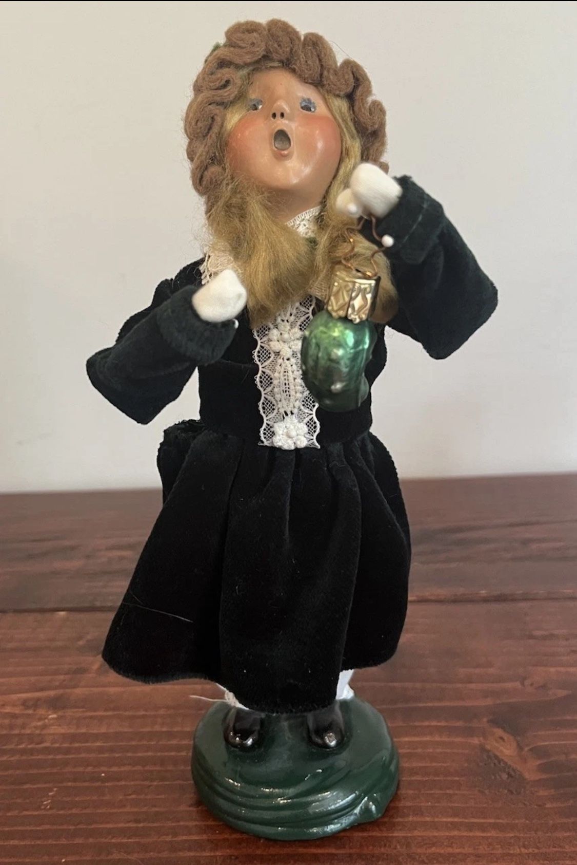 Byers' Choice The Carolers Girl Carrying Pickle Ornament Signed 1999 Vintage