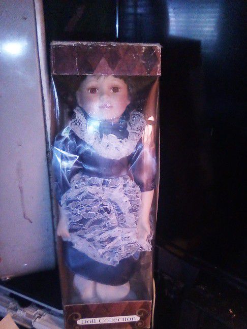 Antique Porcelain Doll In Box 