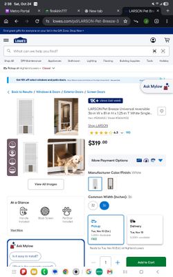 Petbreeze screen dog door36x81