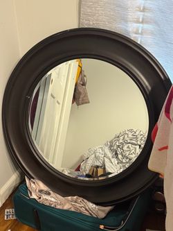 Brown Round Mirror