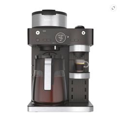 Nija Prestige Dual Brew System 12-Cup, Built In Milk Frother , Nespresso Capsule Compatible, Black