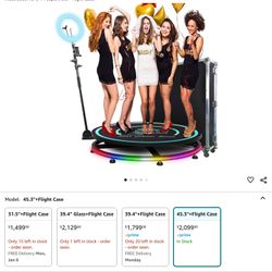 MWE 360 Photo Booth Machine for Parties with Flight Case,Logo Customization,Software APP Remote Automatic 360 Spin Camera Video Booth for 5-7 People (