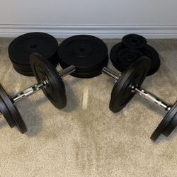 200lb Adjustable Dumbell Set with Weight Plates