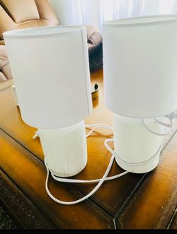 Set of white lamps