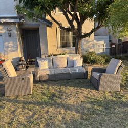 Electric Patio Recliner Set High Quality Sunbrella Cushions Big & Tall Patio Furniture Set Huge Oversized Patio Set