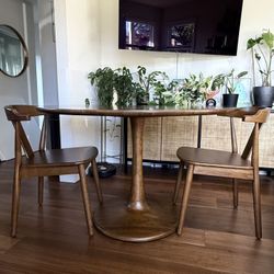 Article Solid Wood Round Dining Set
