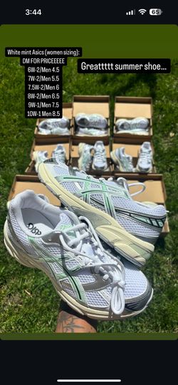White Mint Asics (multiple Sizes Available!)