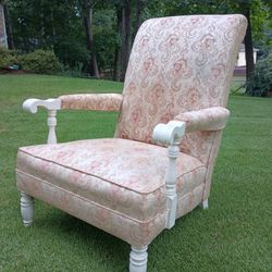 Vintage Open Arm Slant Back Chair
