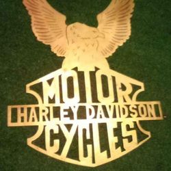 %100 Brass Harley Davidson Sign 