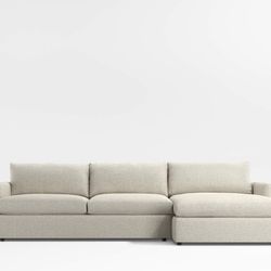 Crate & Barrel Lounge Deep 2-Piece Sectional Sofa with Chaise Lounge